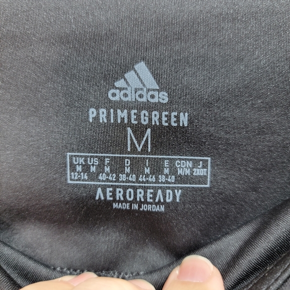 Adidas Women's Primegreen Black Aeroready ⅞ Length Spellout Leggings Size Medium - Picture 4 of 7